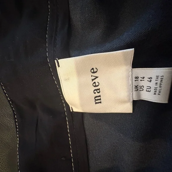 Maeve Anthropologie Faux Leather Mini Skirt • Snap Front • Size 14 (NWT) - Picture 4 of 5